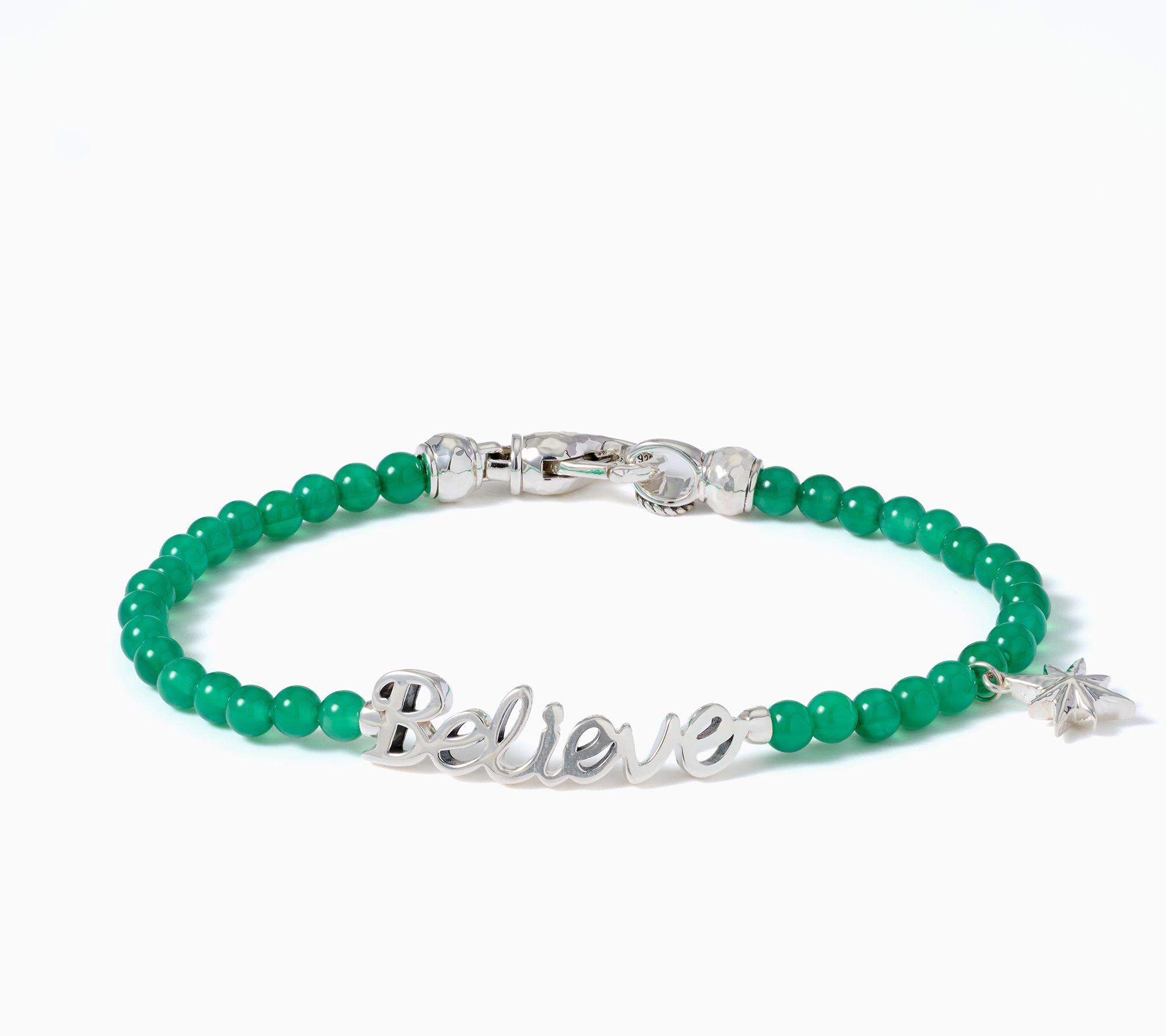 JAI Sterling Silver Symbols of Hope Gemstone Bead Charm Bracelet