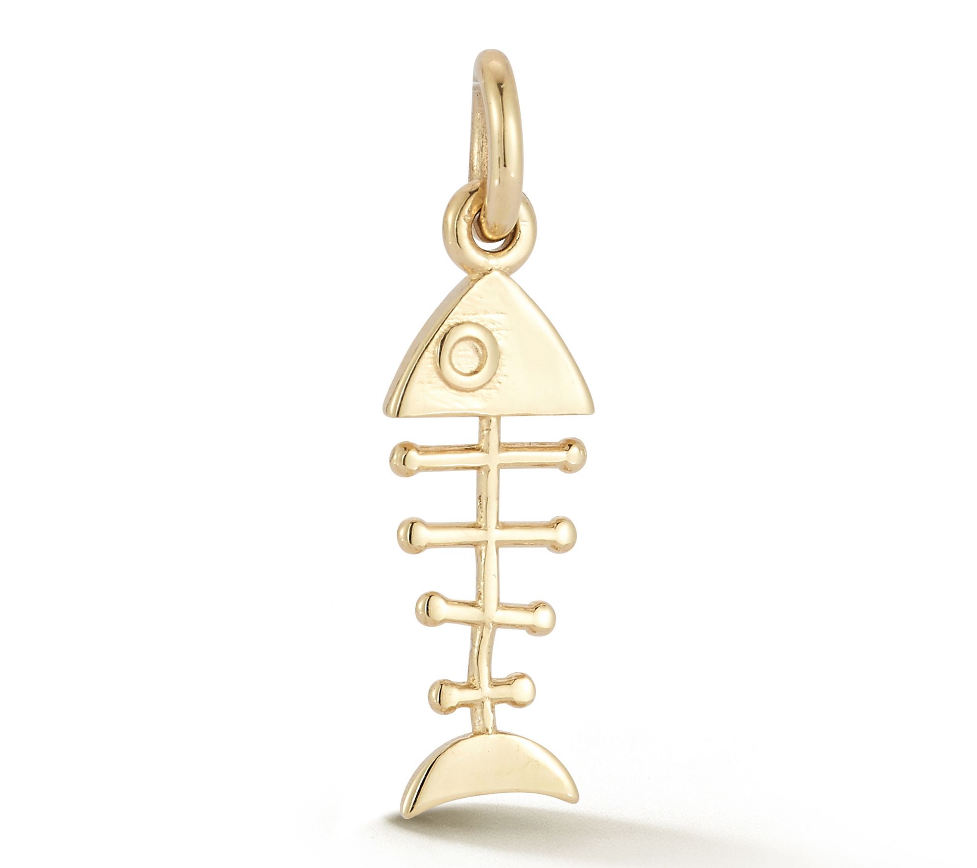  Italian Gold Fishbone Pendant, 14K
