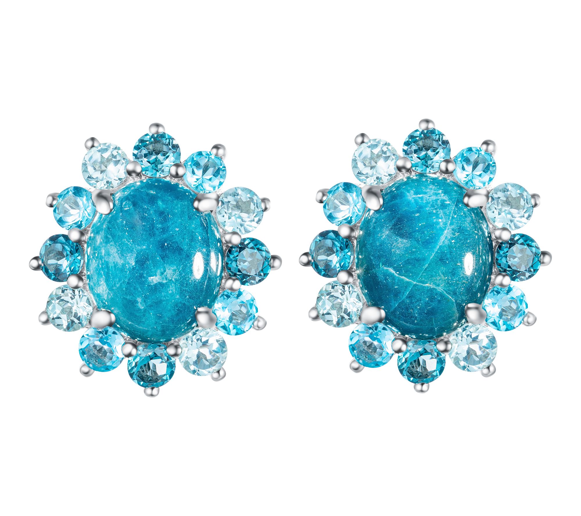 Affinity Gems Multicolor Halo Stud Earrings, Sterling Silver