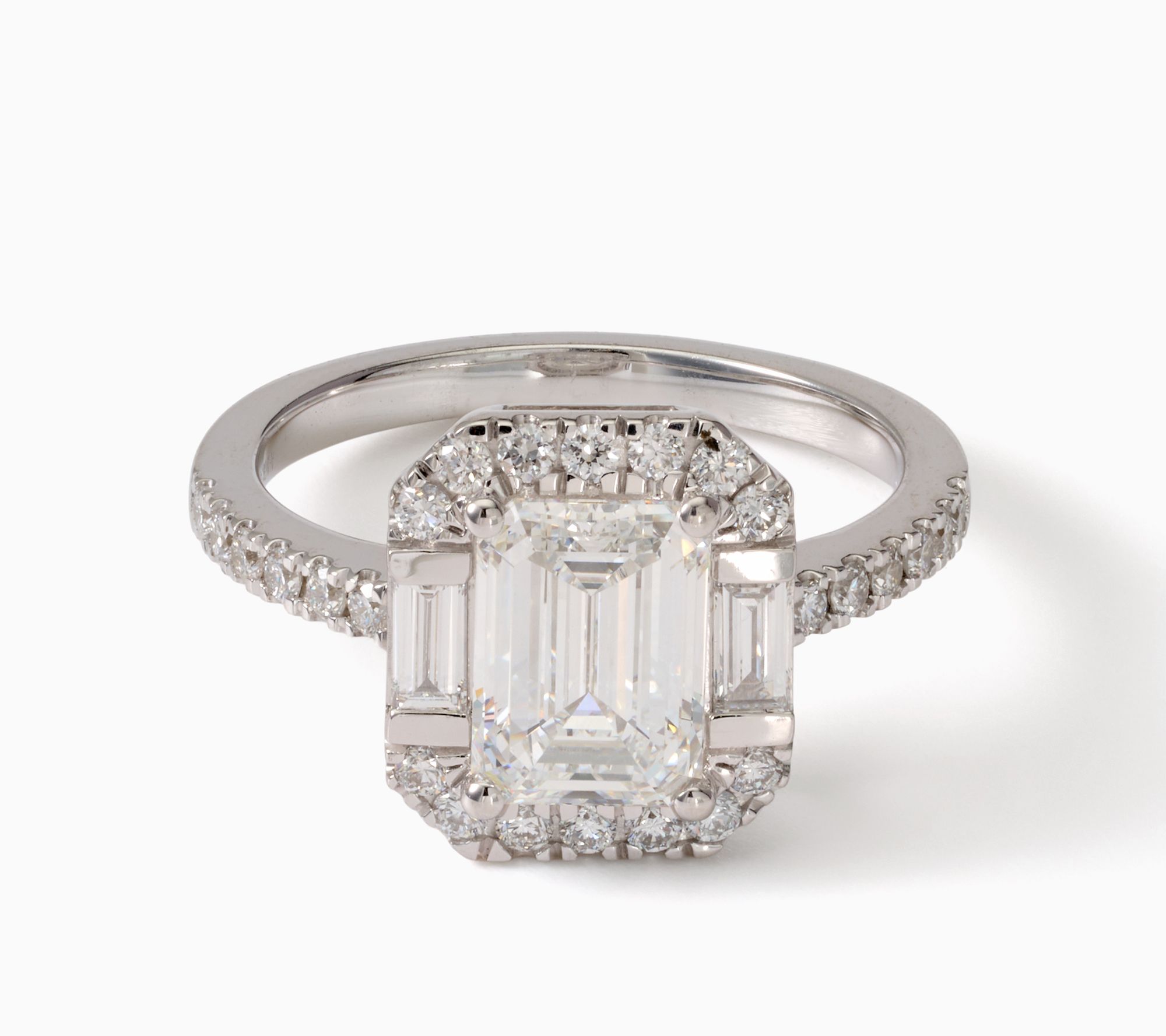  Smiling Rocks Lab Grown Diamonds 2.61 ctw Emerald Cut Ring, 14K Gold
