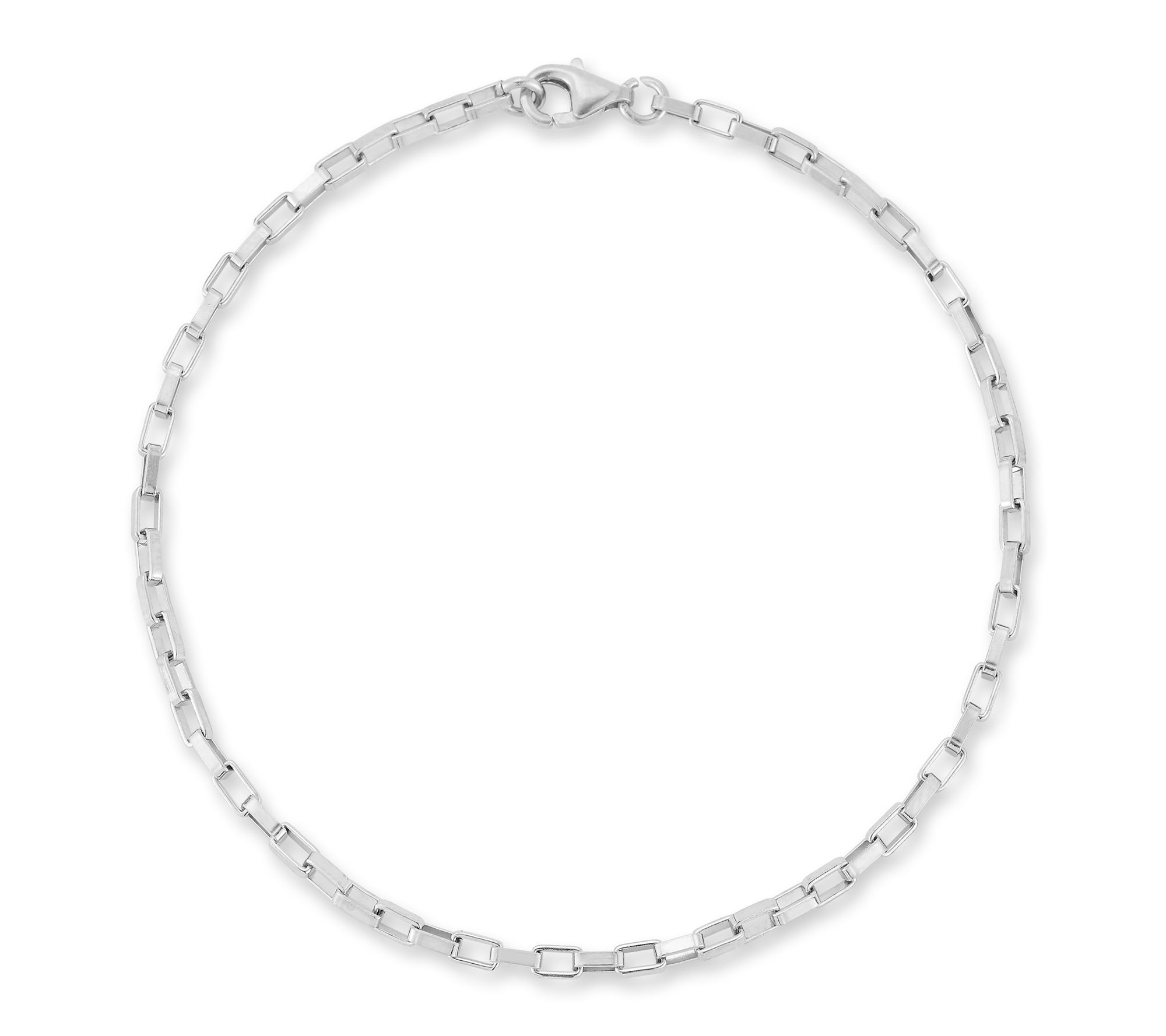 Sterlina Silver Squared Link Chain Bracelet, Sterling
