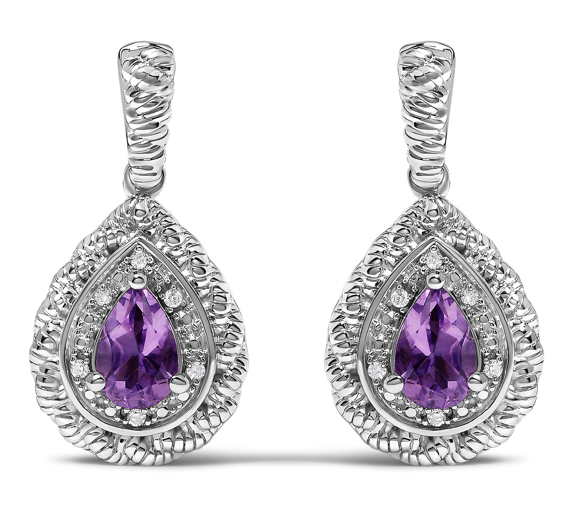 Haus of Brilliance Amethyst & Diamond Teardrop
