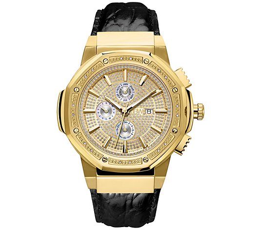 JBW Men's Saxon 1/7 cttw Diamond 18K Gold-Plated Watch