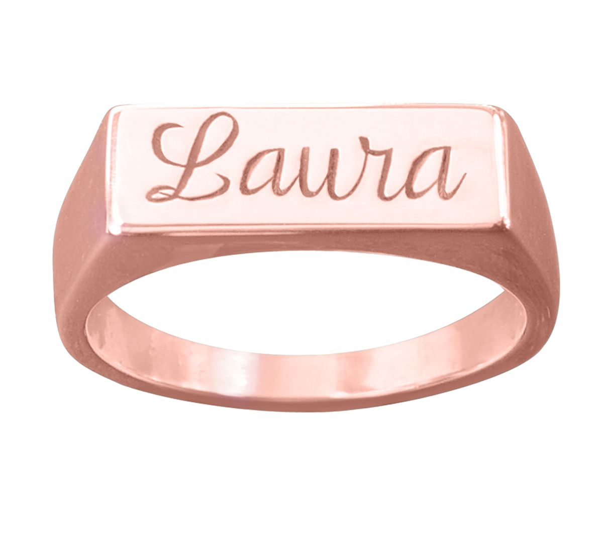 14K Rose-Plated Personalized Engraved Name Ring