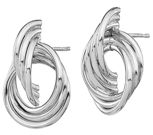 Italian Silver Twisted Door Knocker Earrings