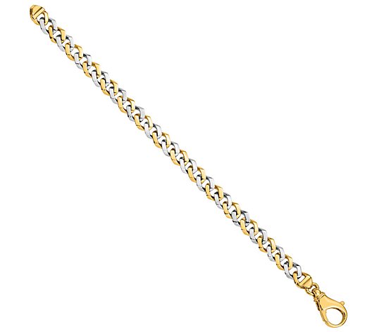 14K Gold Two-Tone Curb Link Bracelet, 20.1g