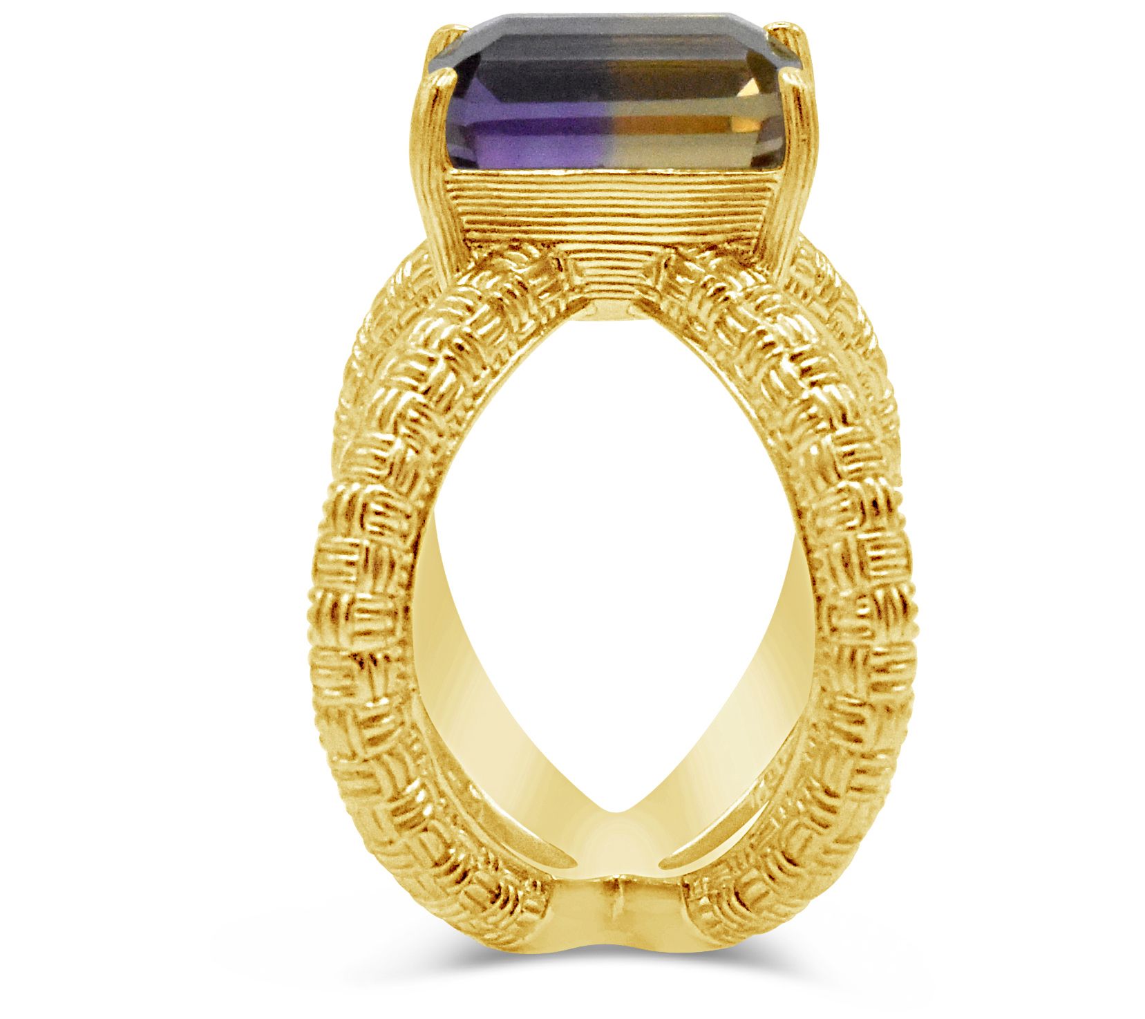 Ariva 14K Gold Clad 4.00 cttw Ametrine Criss Cross Ring - QVC.com