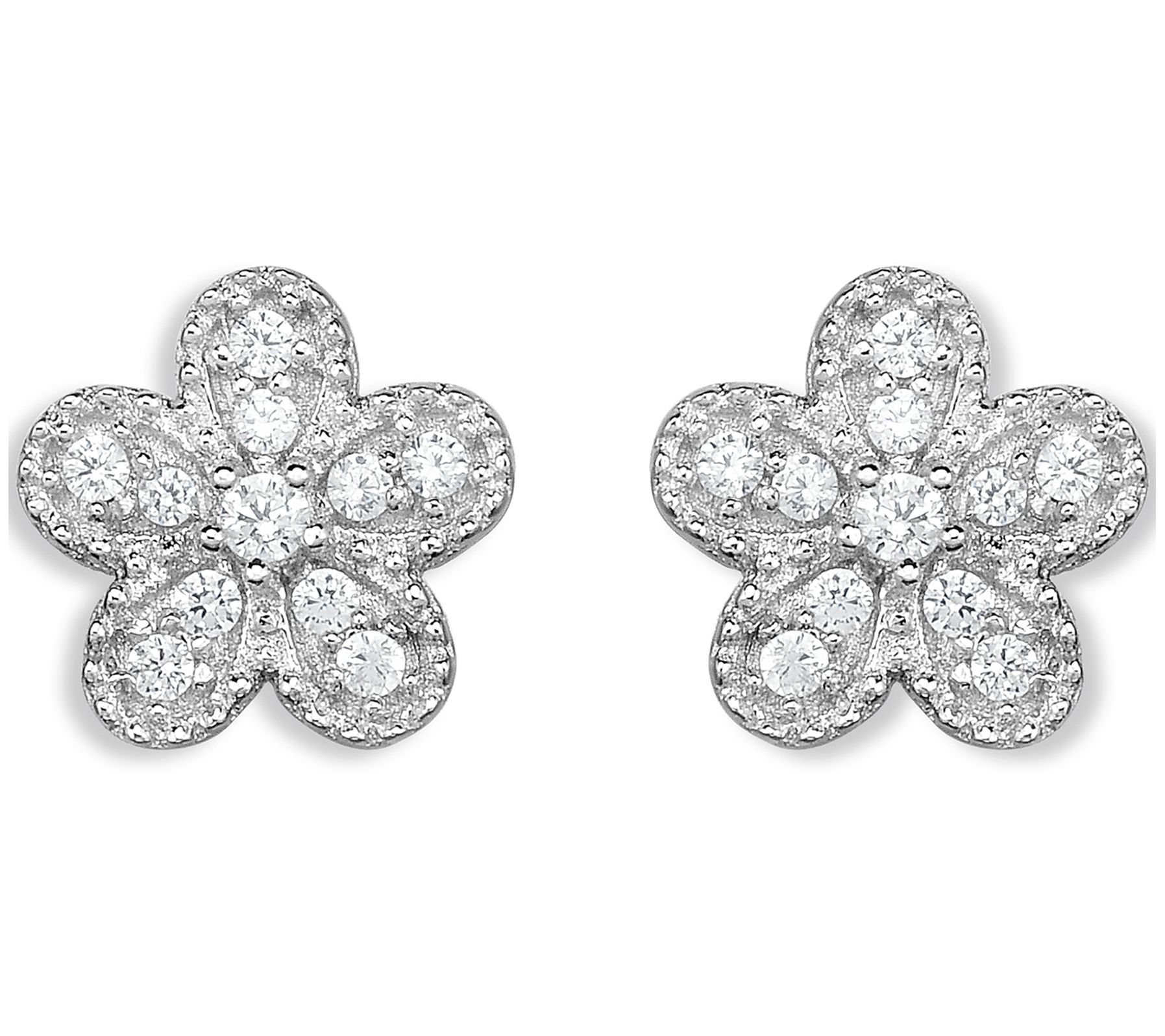 Affinity 0.20 cttw Floral Diamond Stud Earrings, 14K Gold - QVC.com