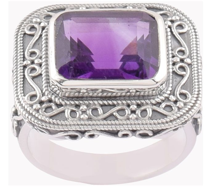Artisan Crafted Sterling Silver 3.00 cttw Amethyst Ring