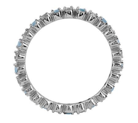 Simply Stacks Sterling Aquamarine & Diamond Stackable Ring - QVC.com