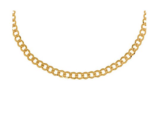 Milor Gold 7-1/4" Polished Curb Link Bracelet,14K Gold 5.00g