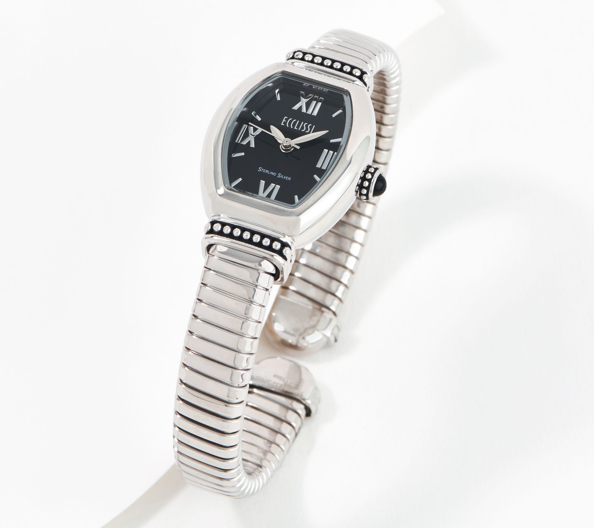 Ecclissi Sterling Silver Tubogas Gemstone Watch - QVC.com