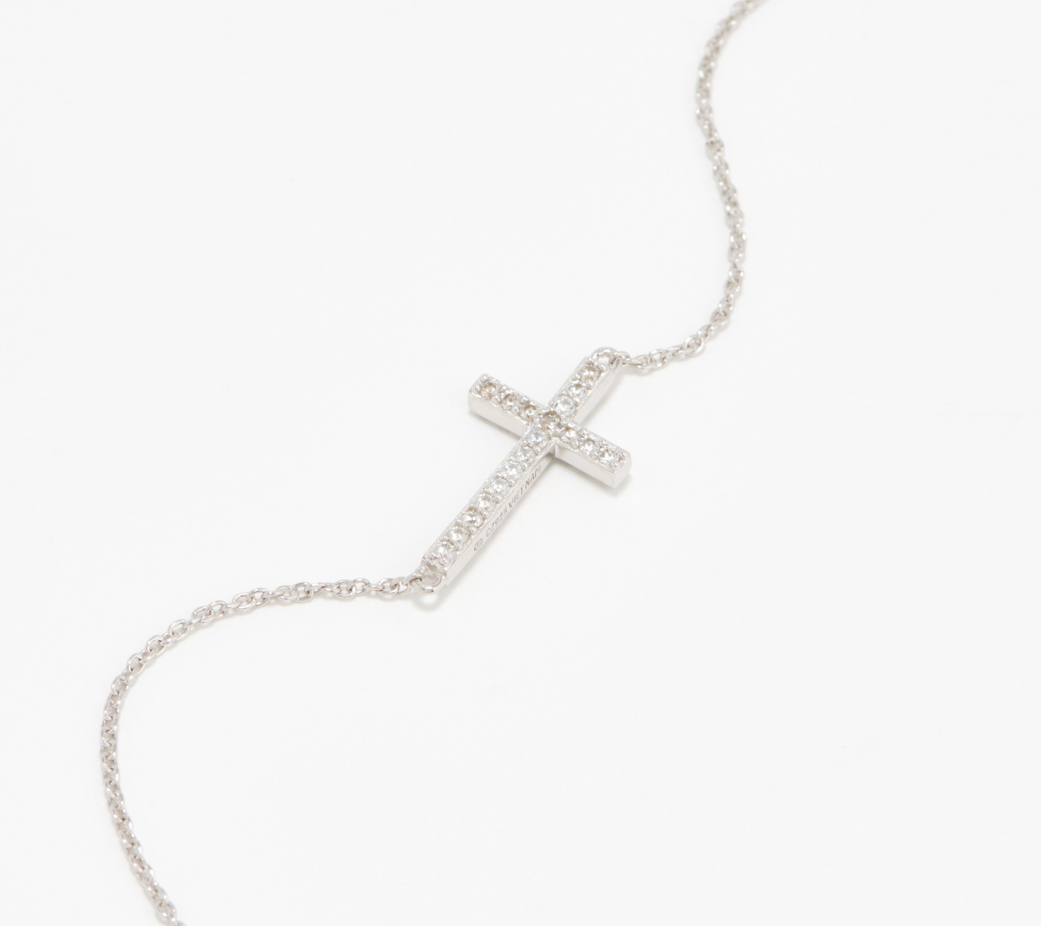 Qvc diamonique cross deals necklace