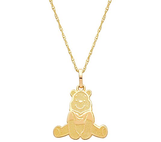 Disney Winnie the Pooh Pendant with Ch ain, 14KGold