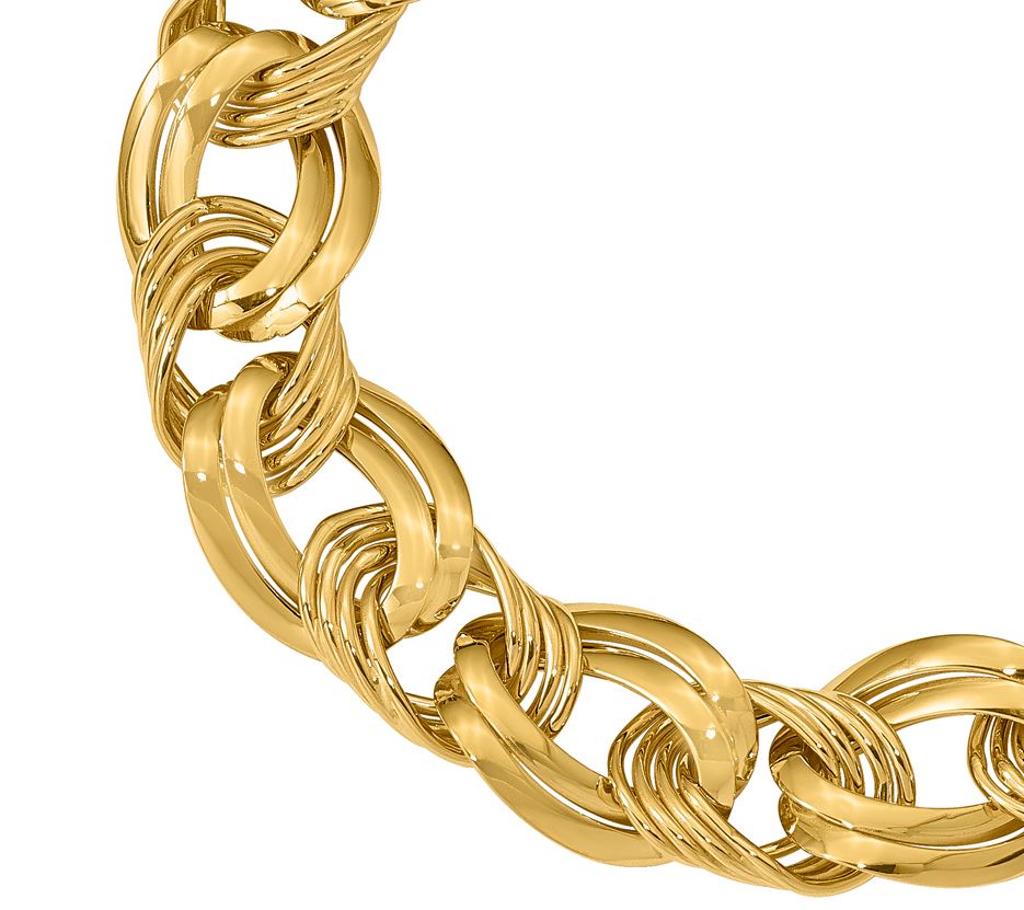 Italian Gold Bold Link Bracelet 14k 87g