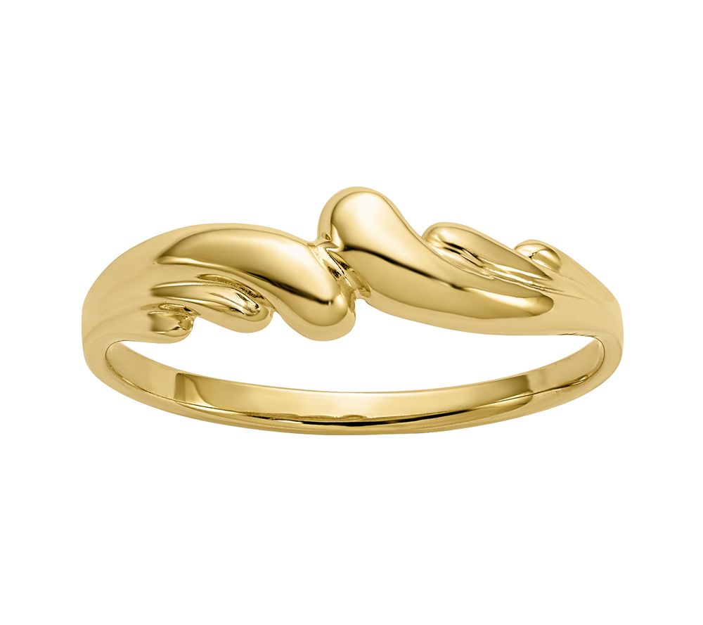 14K Gold Polished Swirl Dome Ring - QVC.com