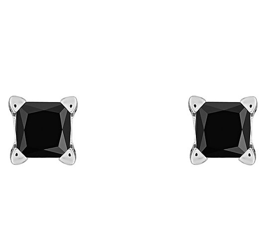 Affinity 14K 1/4 cttw Princess-Cut Black Diamond Stud Earring