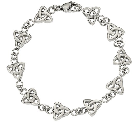 Stainless Steel 7-3/8" Trinity Knot Bracelet