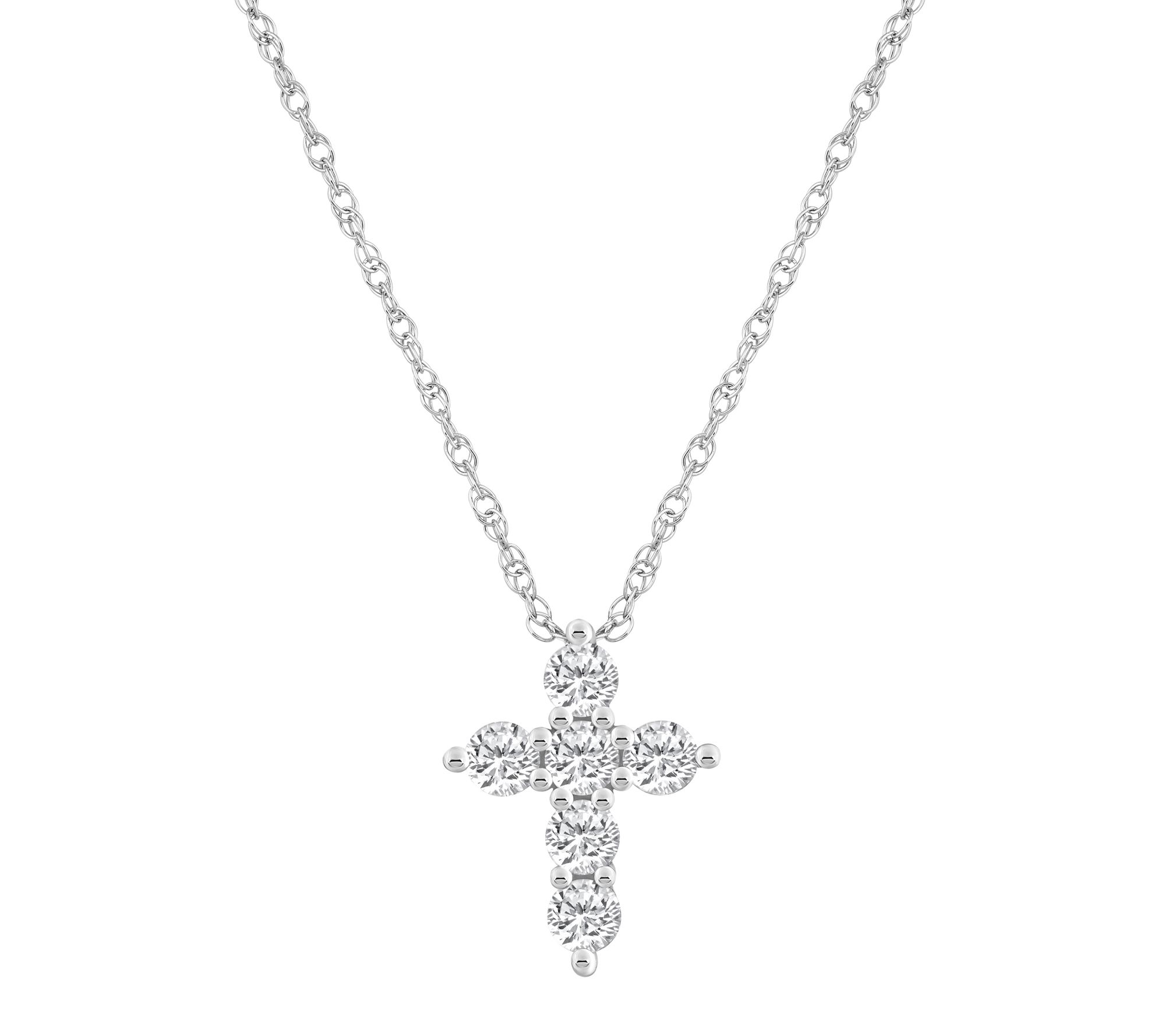 Affinity 0.75 cttw Diamond Cross Pendant w/ Chain, 14K Gold