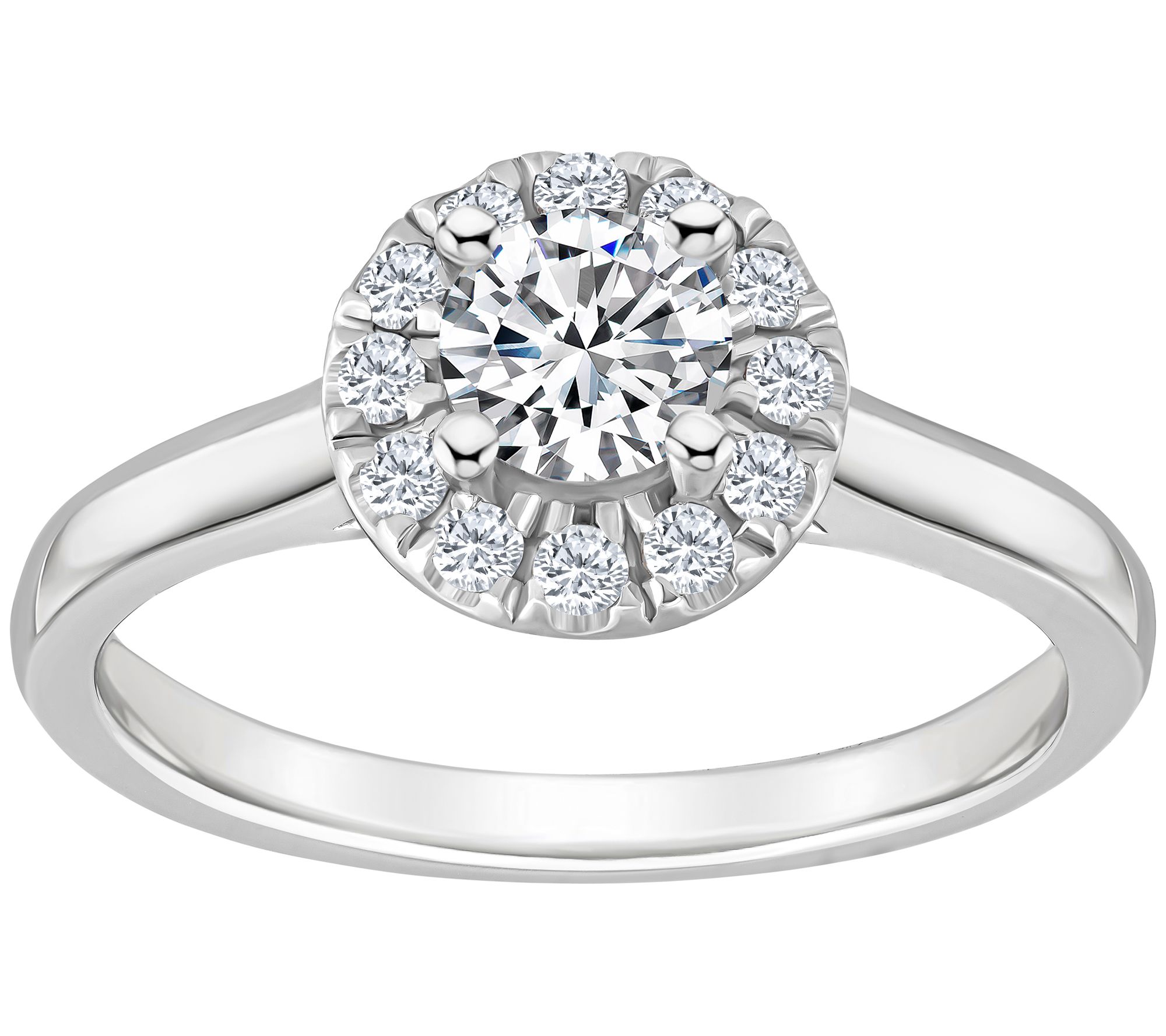 Affinity 0.70 cttw Diamond Halo Engagement Ring, 14K Gold