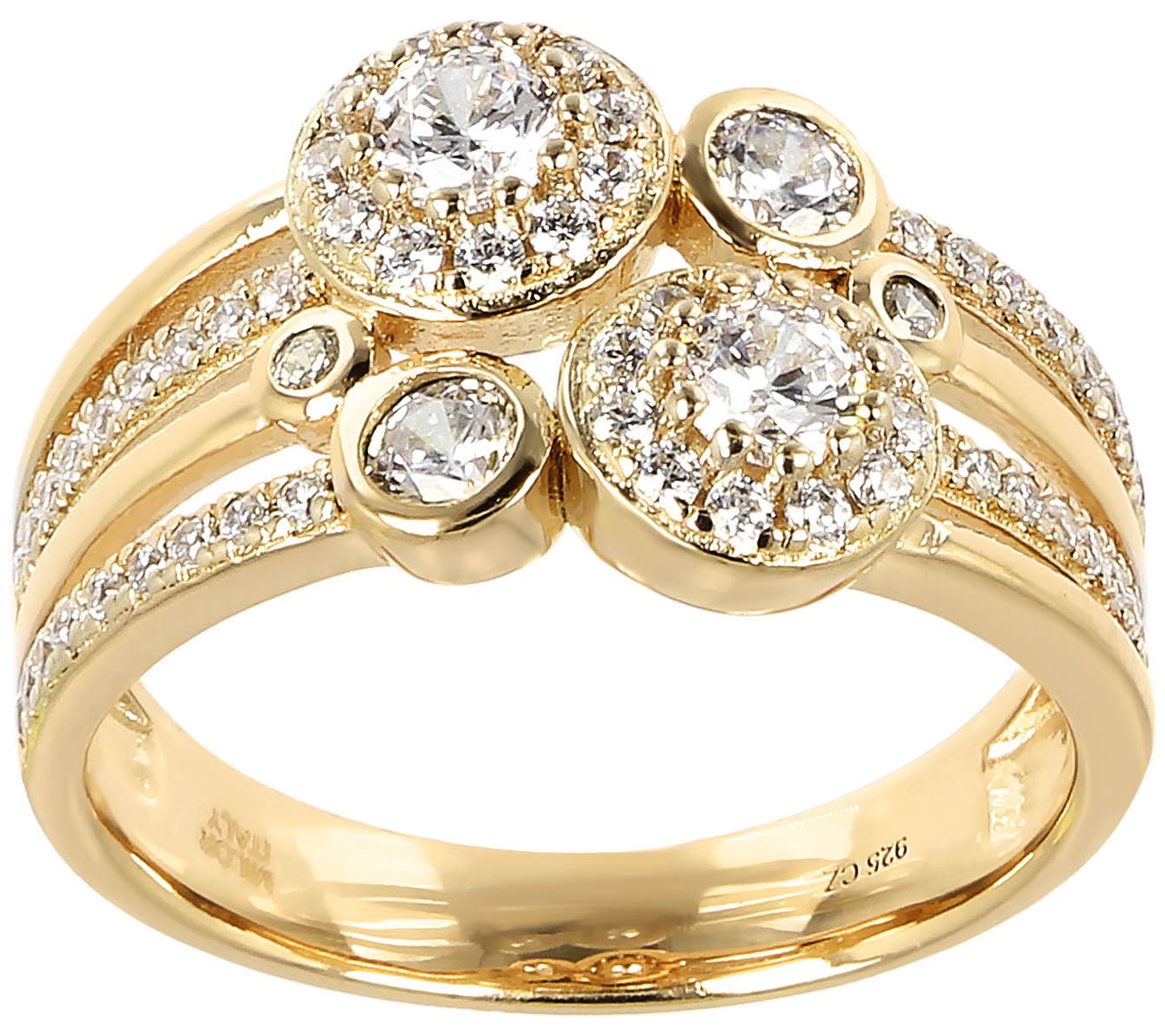 Diamonique 0.85 cttw Split Band Ring, S terling Silver