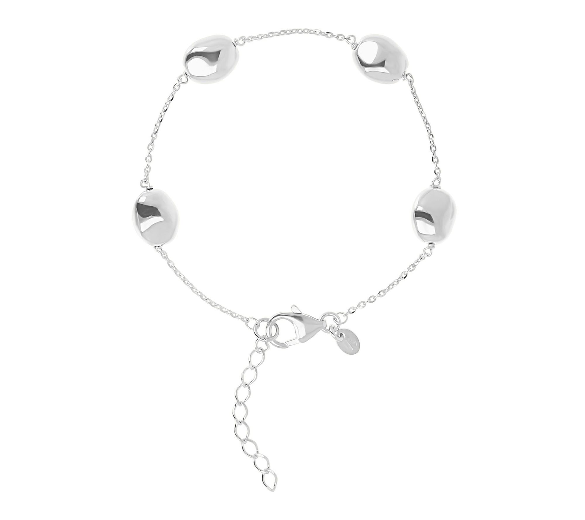 Veronese 18K Clad Polished Nugget Station Bracelet