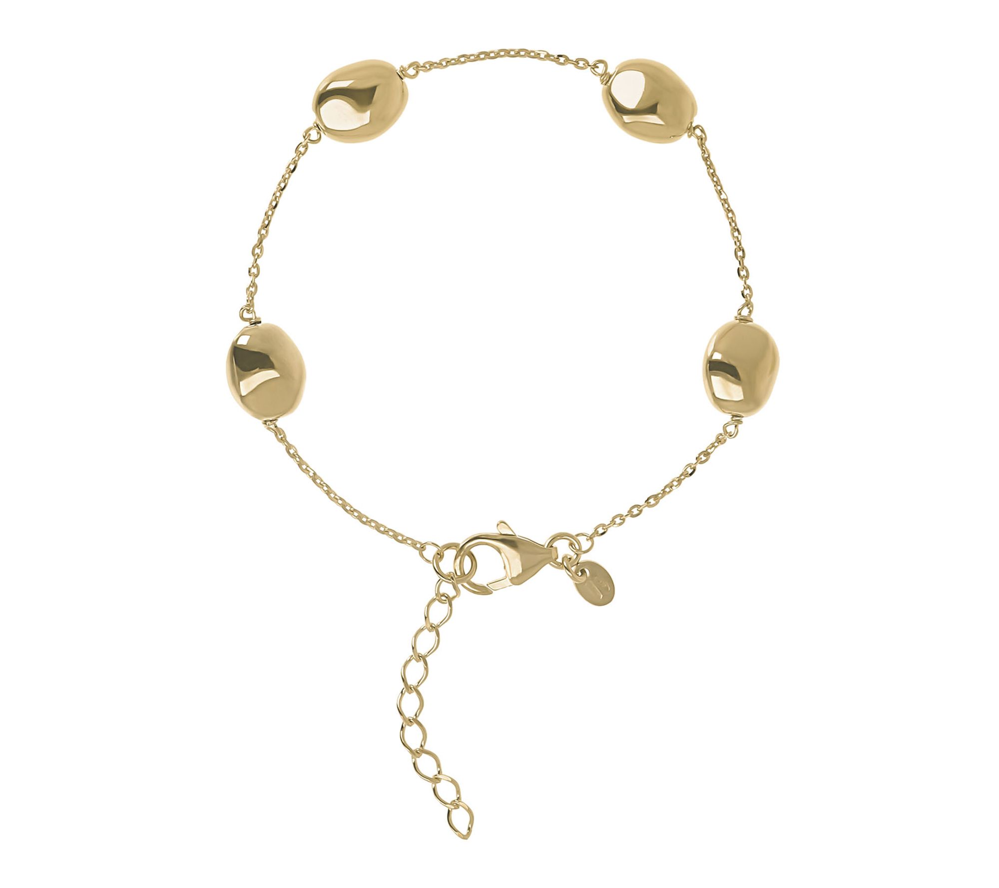 Veronese 18K Clad Polished Nugget Station Bracelet