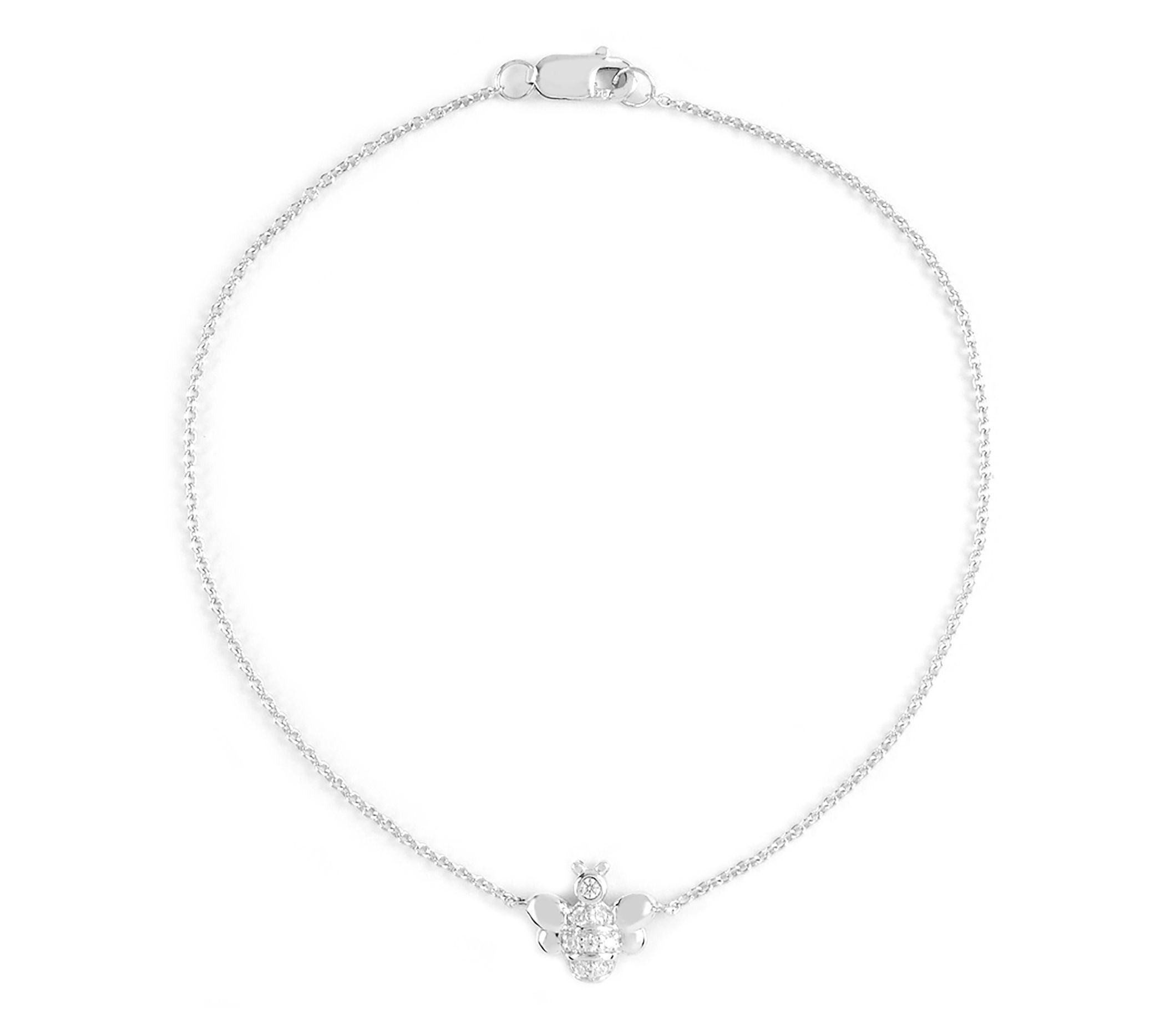 Diamonique Honey Bee Bracelet, Sterling Silver
