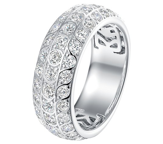 Diamonique 2.55 cttw Multi-Row Eternity Ring, Sterling - QVC.com