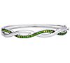 Ariva Sterling Silver Chrome Diopside Braided Hinged Bangle