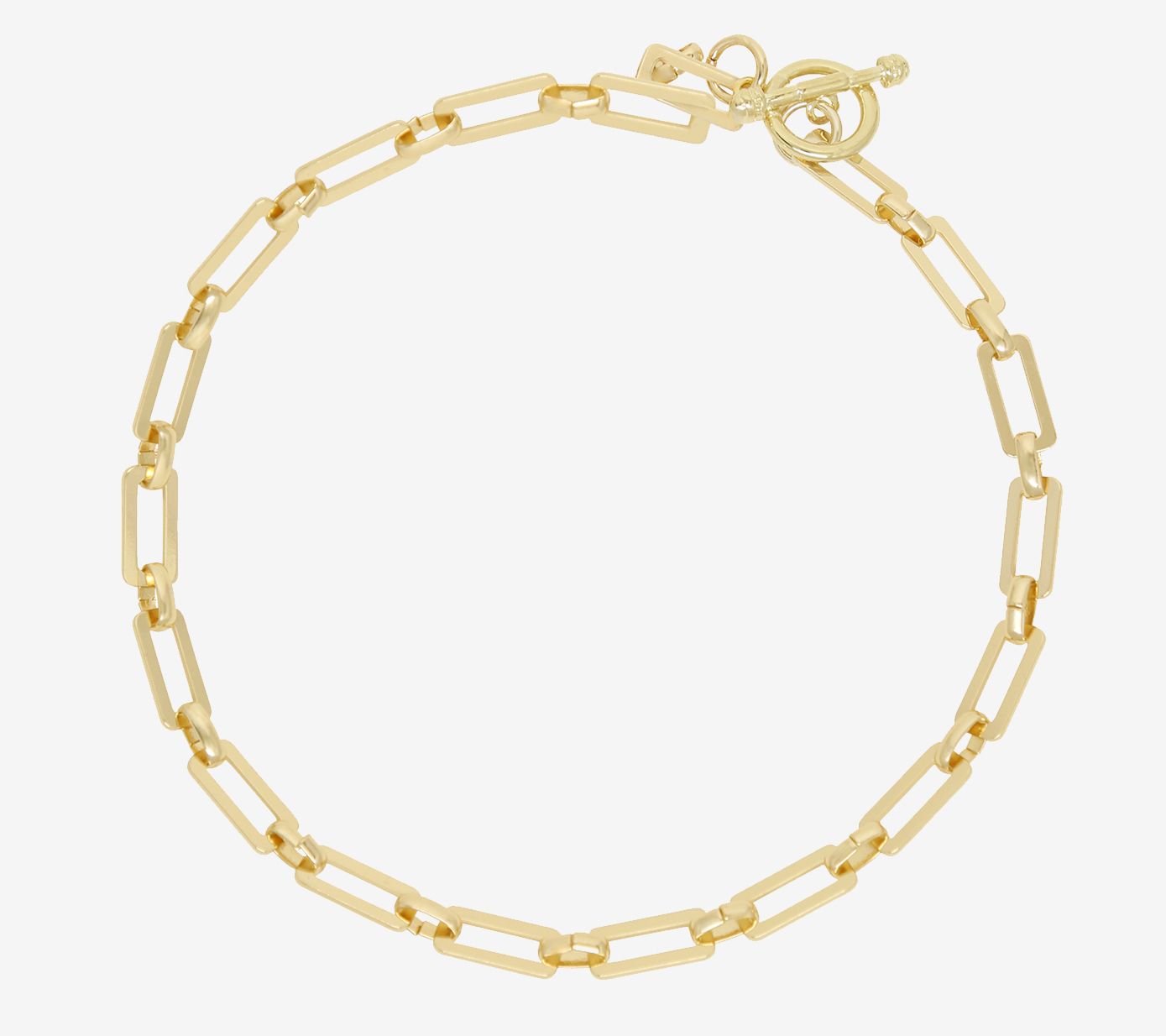 Ettika Flat Paperclip Link Chain Toggle Necklace