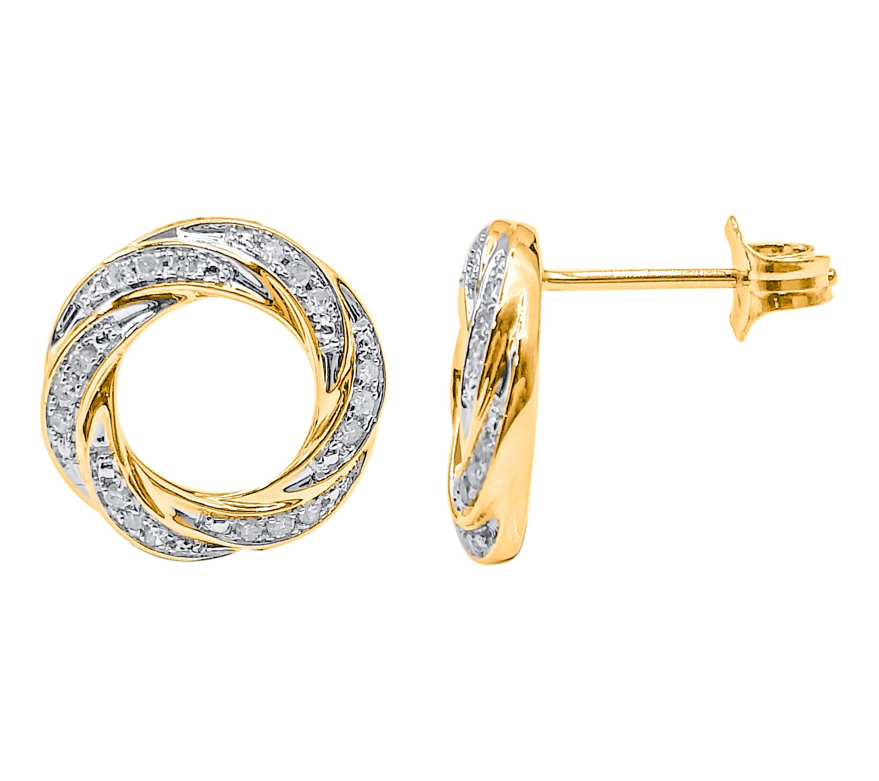 Affinity Diamonds Open Circle Earring s, 14K Gold