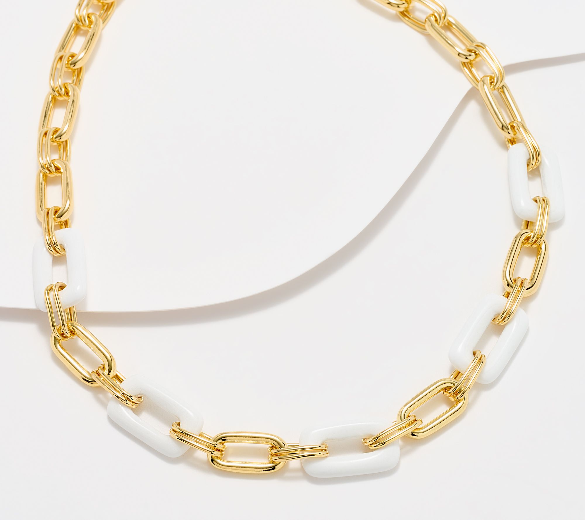 David Markstein Bronze Rectangular Link Gemstone 18" Necklace