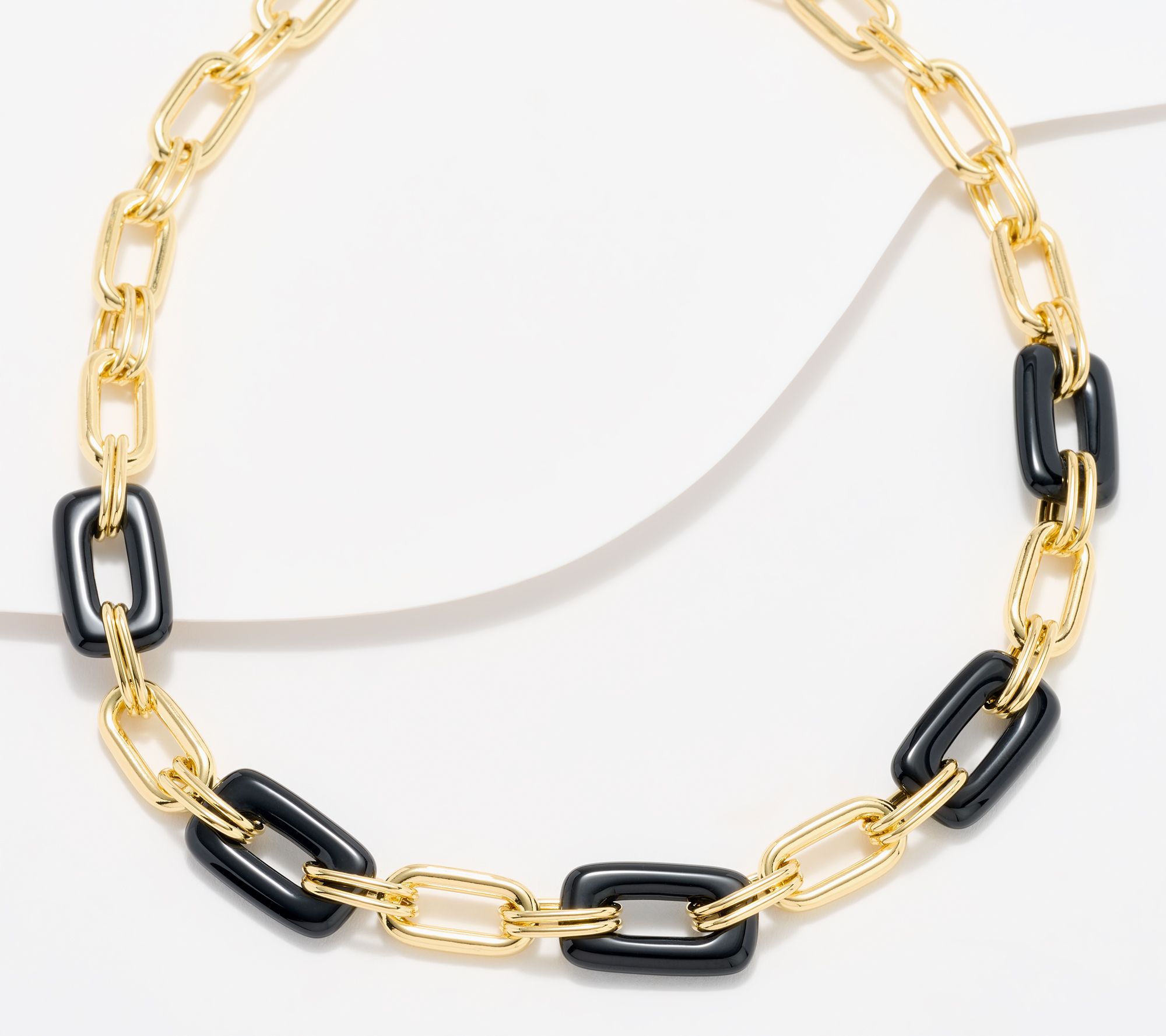 David Markstein Bronze Rectangular Link Gemstone 18" Necklace