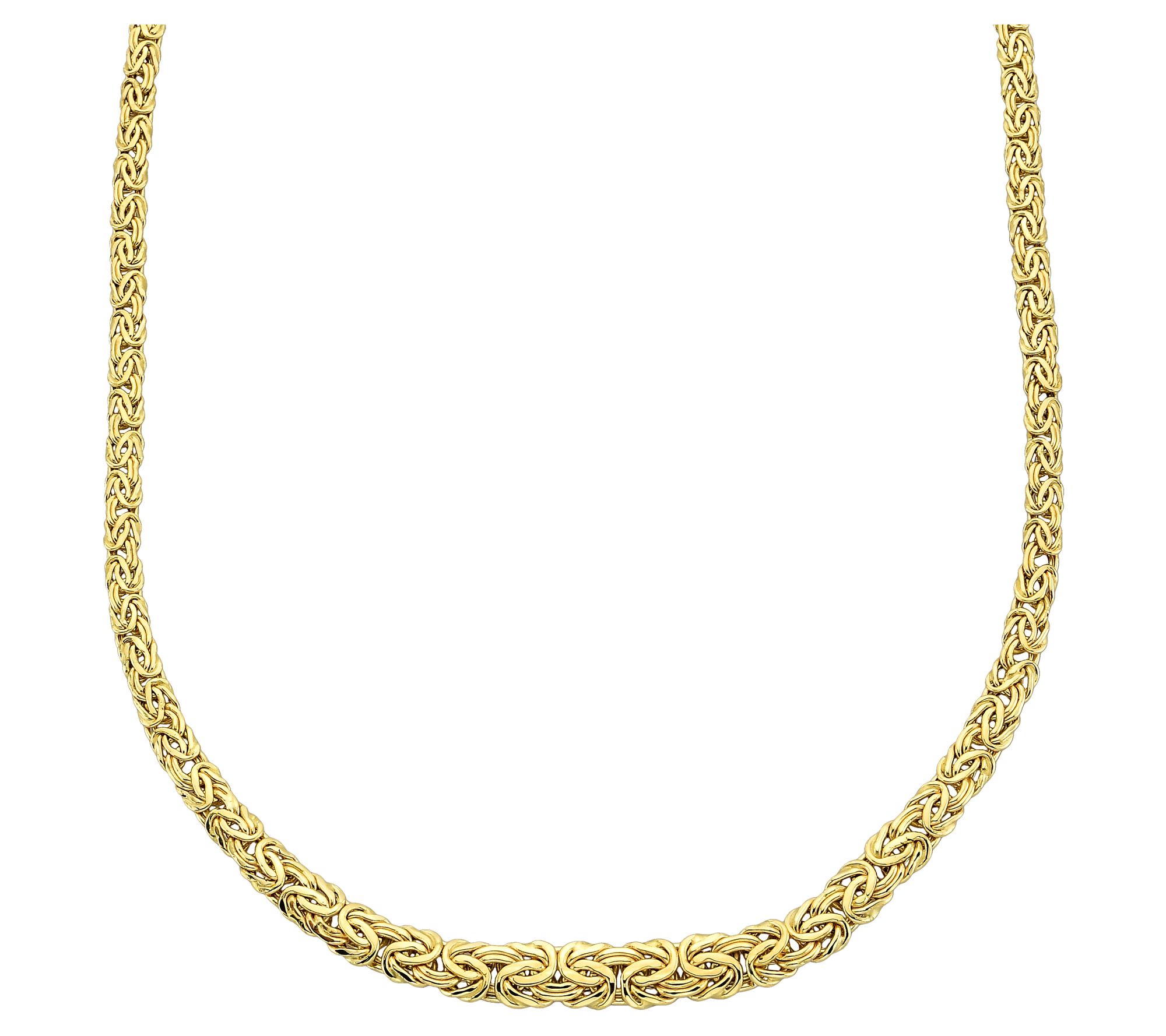 Adorna 14K Gold 20" Graduated Byzantine Chain Link Necklace