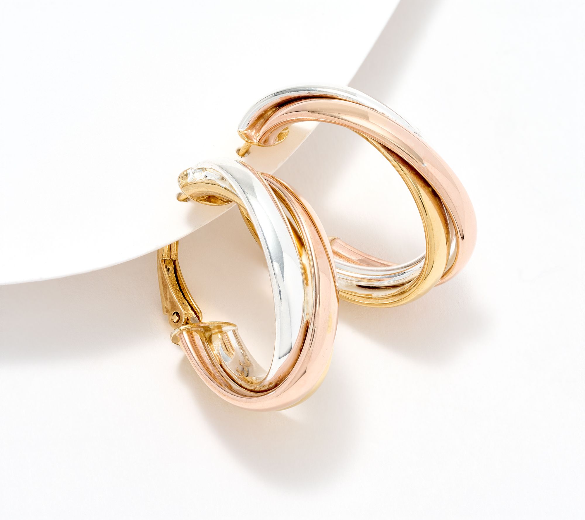 "As Is" UltraFine 950 Omega Back Wrapped 1 1/8" Hoop Earrings