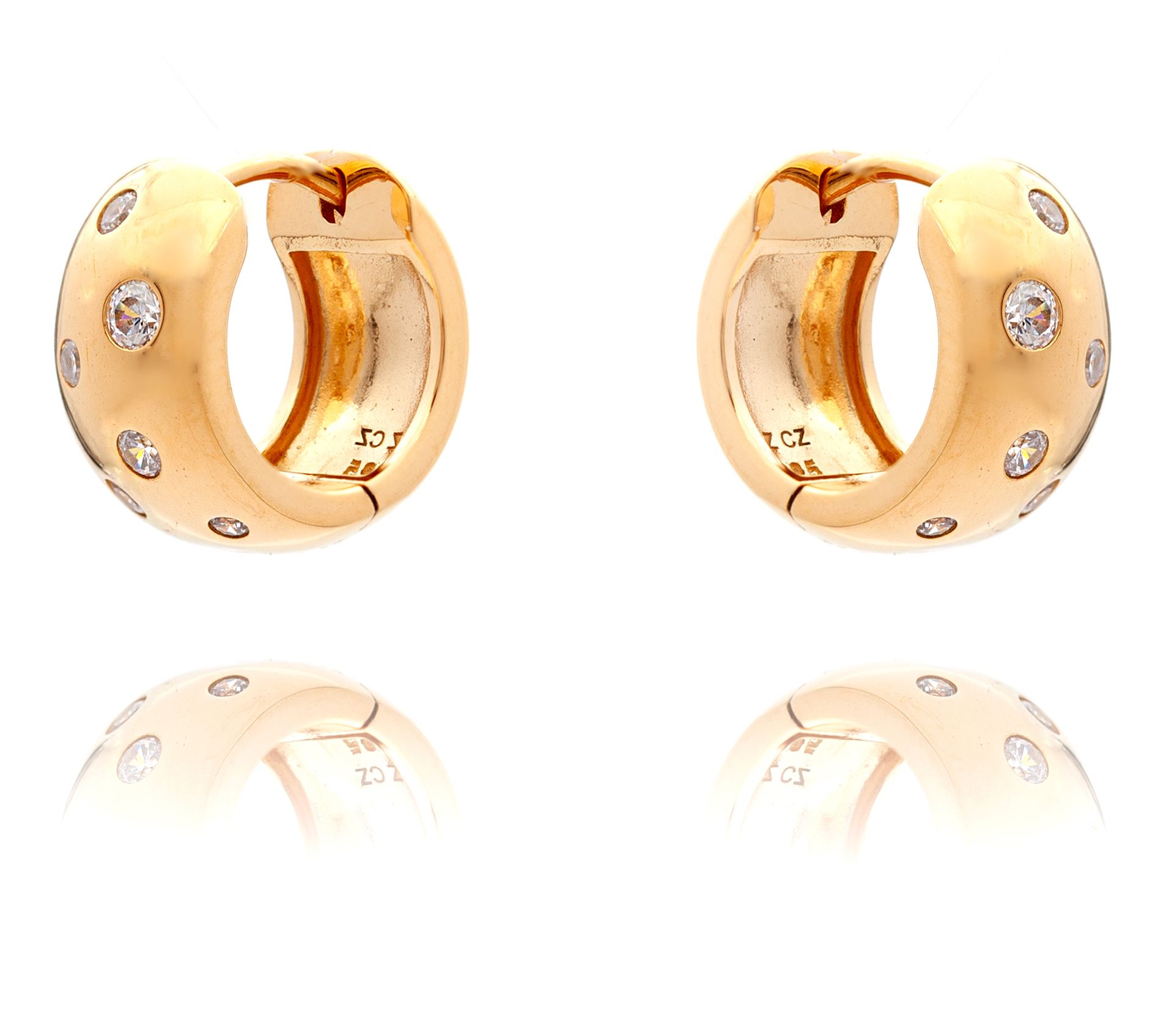 Diamonique Classic Huggie Hoop Earrings, Sterling Silver