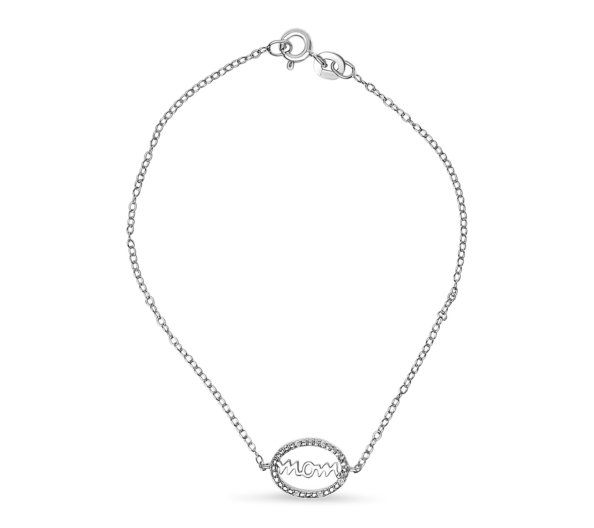 Haus of Brilliance Diamond MOM Charm Bracelet,Sterling