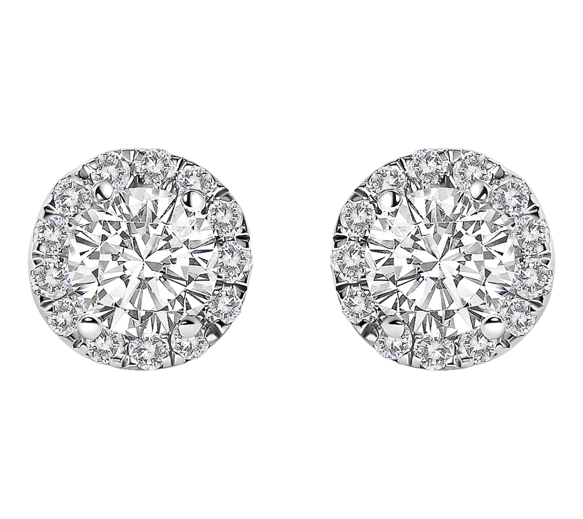 Haus of Brilliance 1.00 cttw Lab Grown DiamondHalo Earrings,