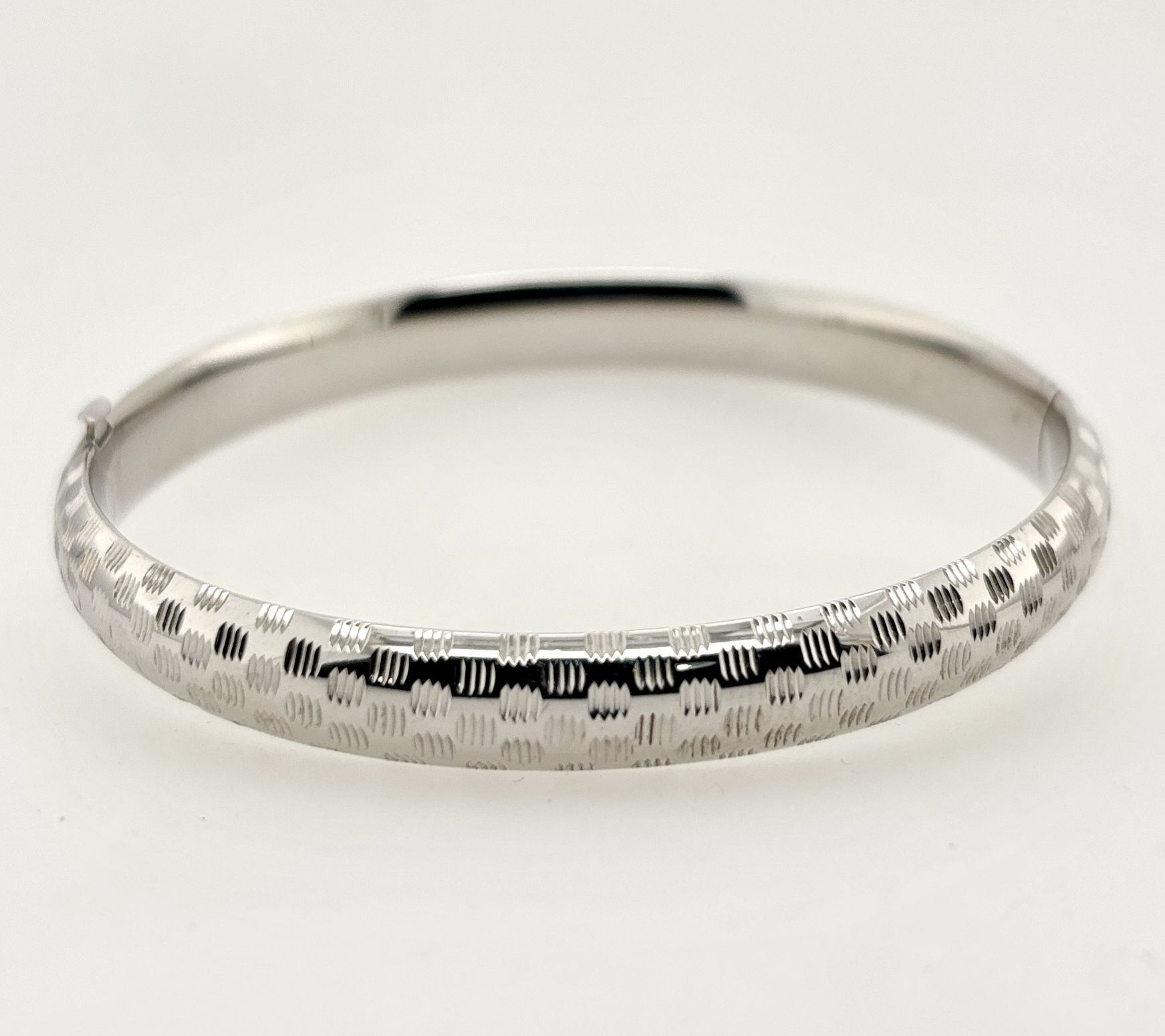 Alkeme Sterling Silver Patterned Bangle Bracelet