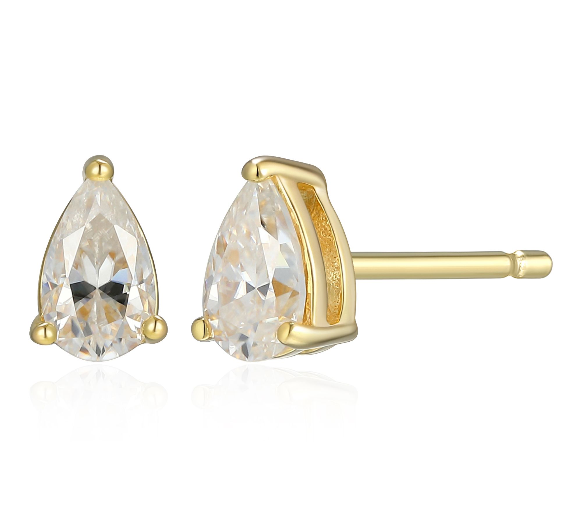 Moissanite 0.50 cttw Pear Cut Stud Earrings, Sterling Silver