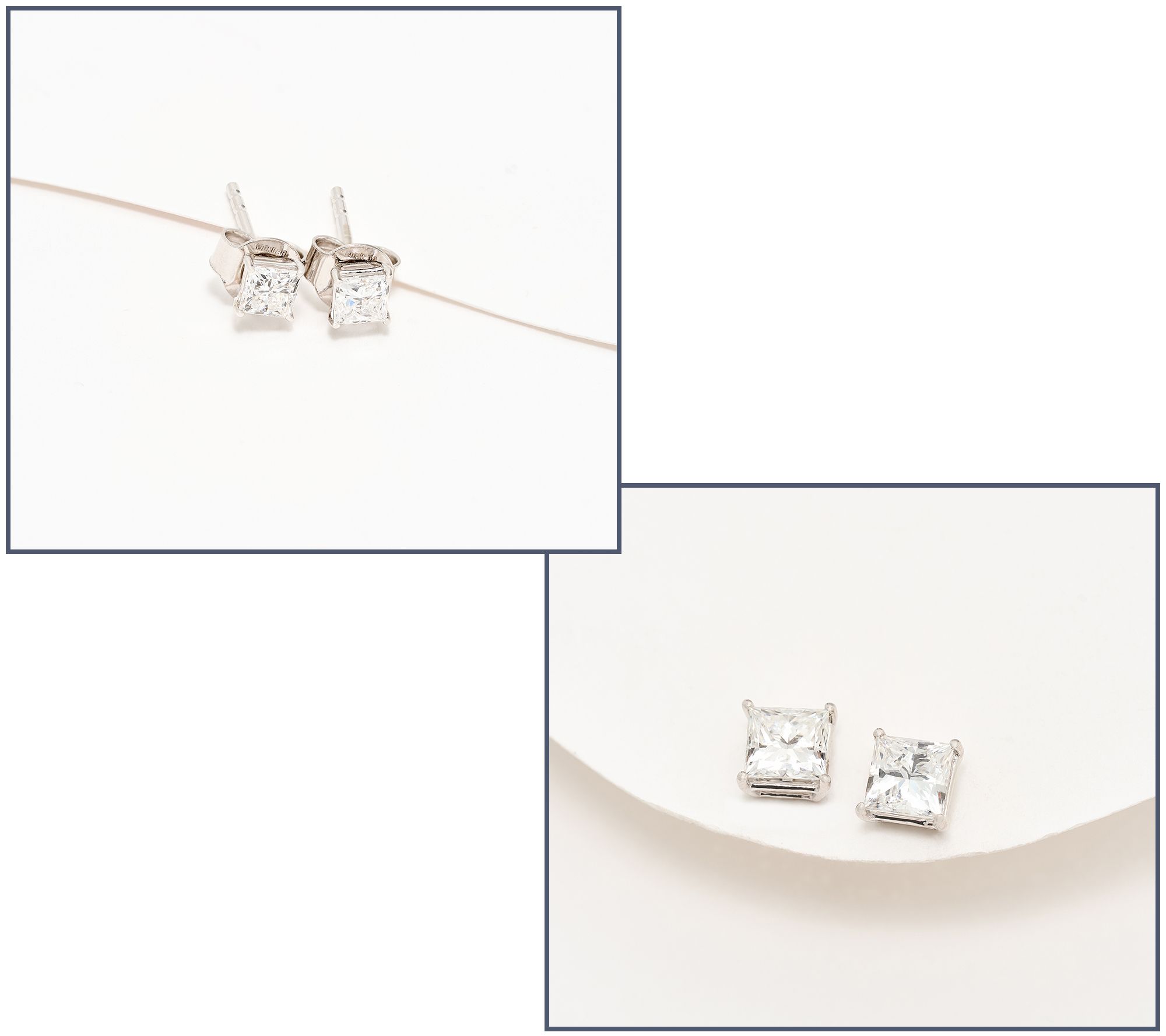 Fire Light Lab Grown Diamonds .5/2 cttw Princess Cut Earrings, 14K