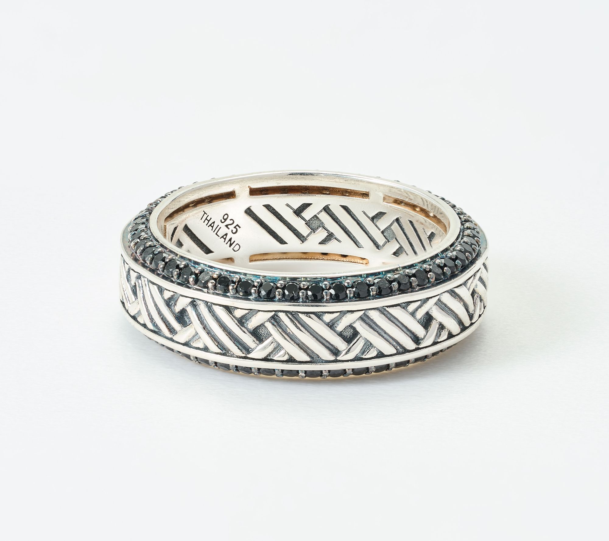 JAI x Alberti Sterling Silver Artizane Pave Gemstone Band Ring