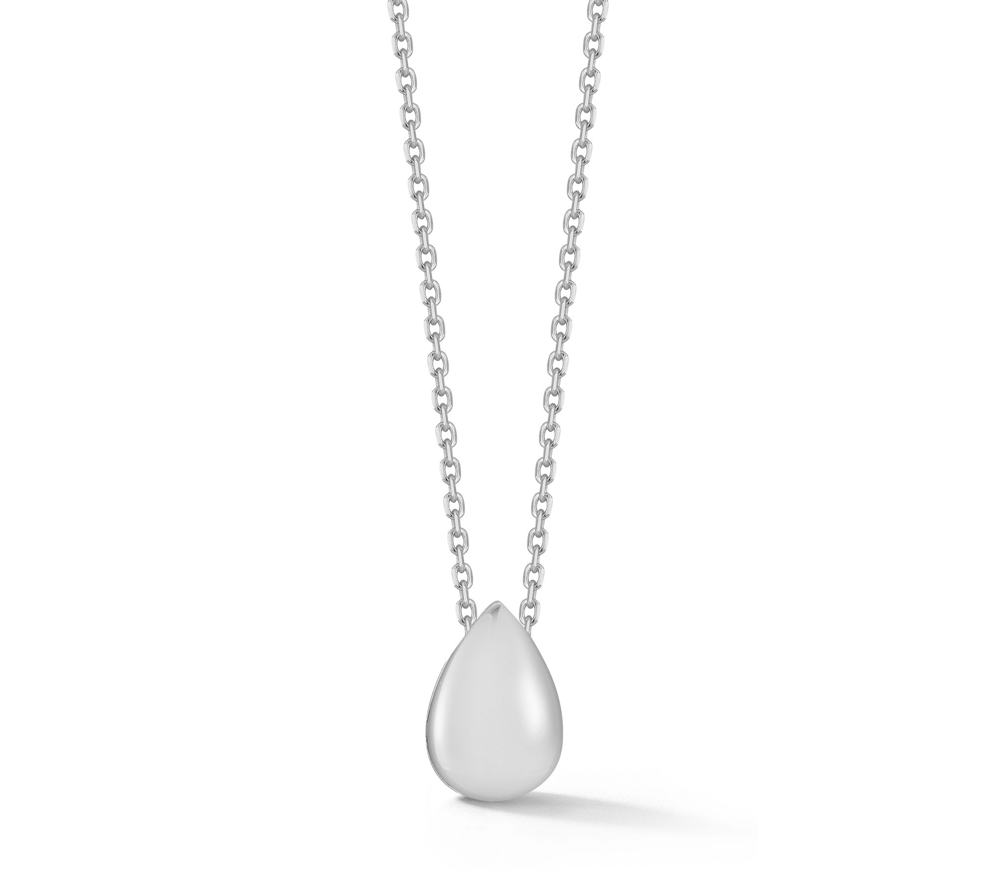 Sterlina Silver Polished Teardrop Pendant w/ Chain, Sterling