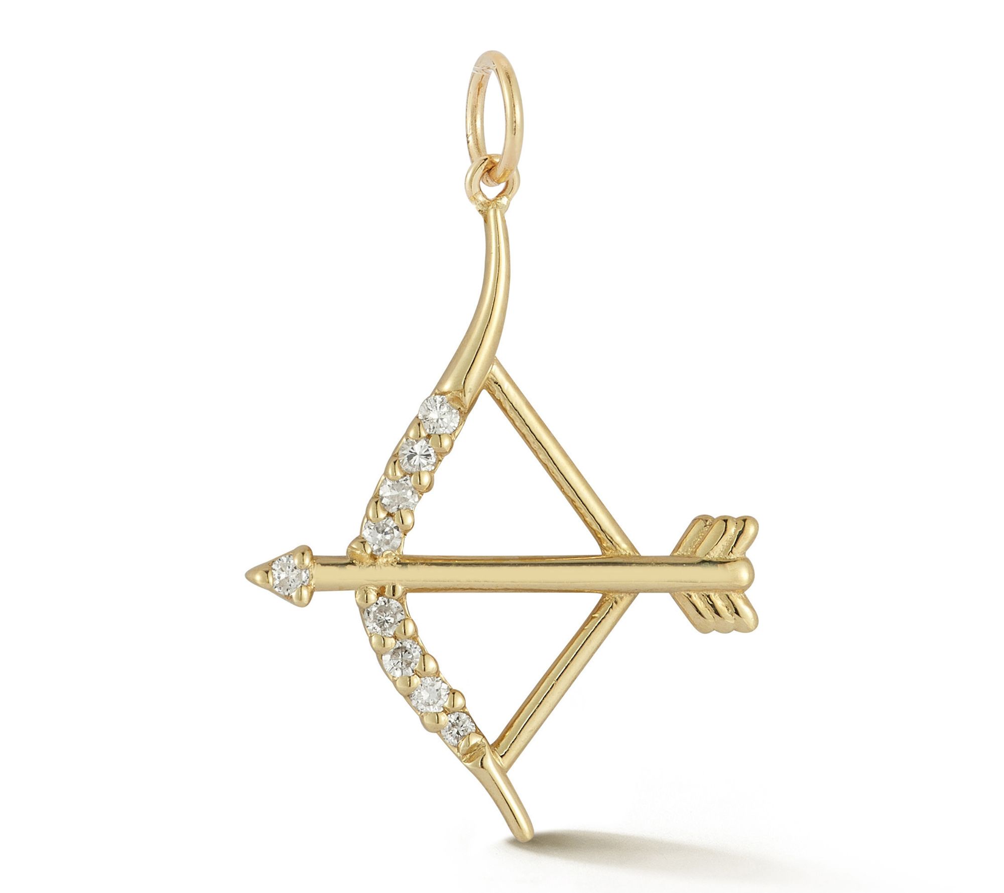 Luminosa Gold Diamond Accented Bow & Arrow Pendant, 14K