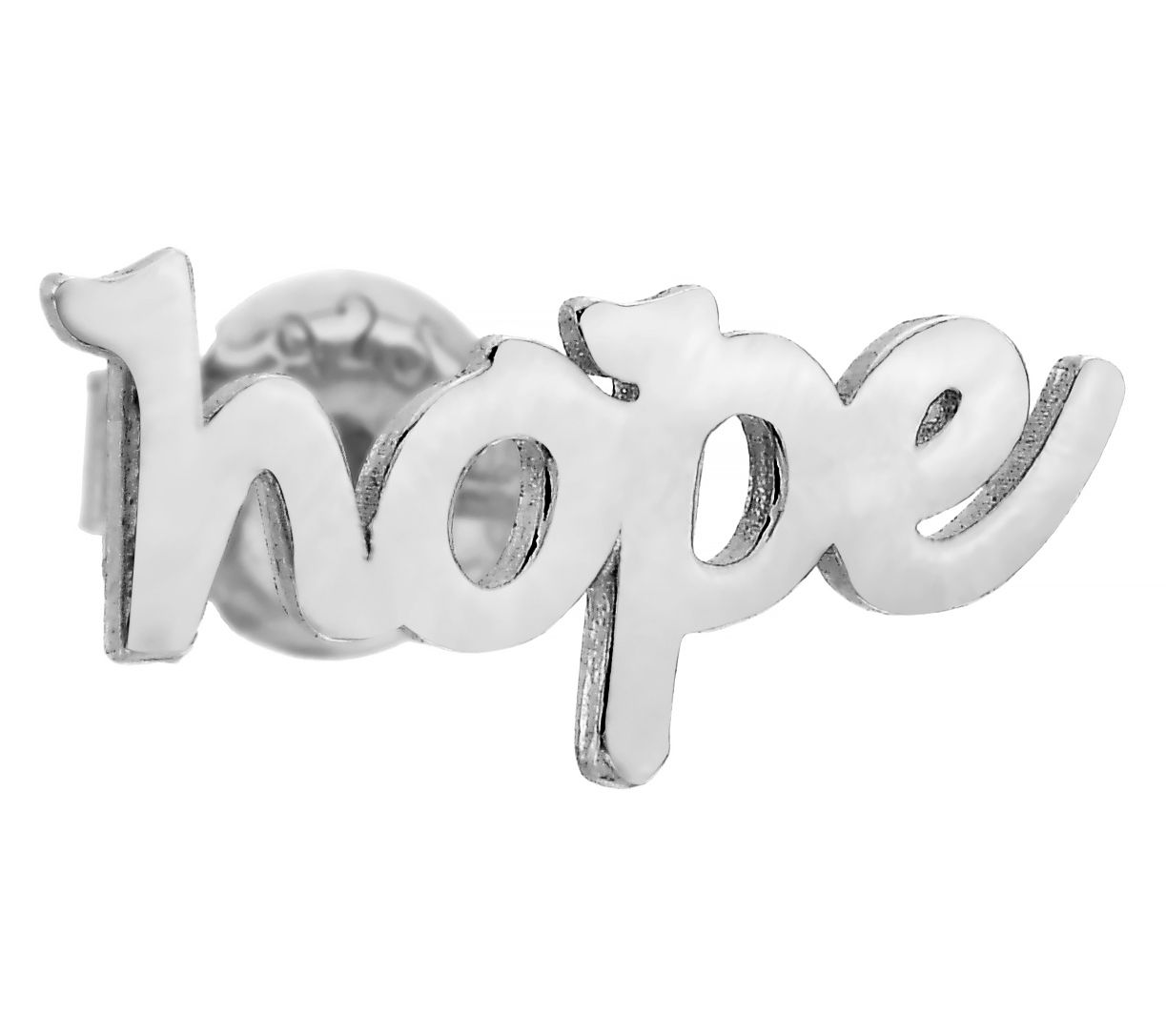 Silver Style Hope Script Single Post Earring,Sterling