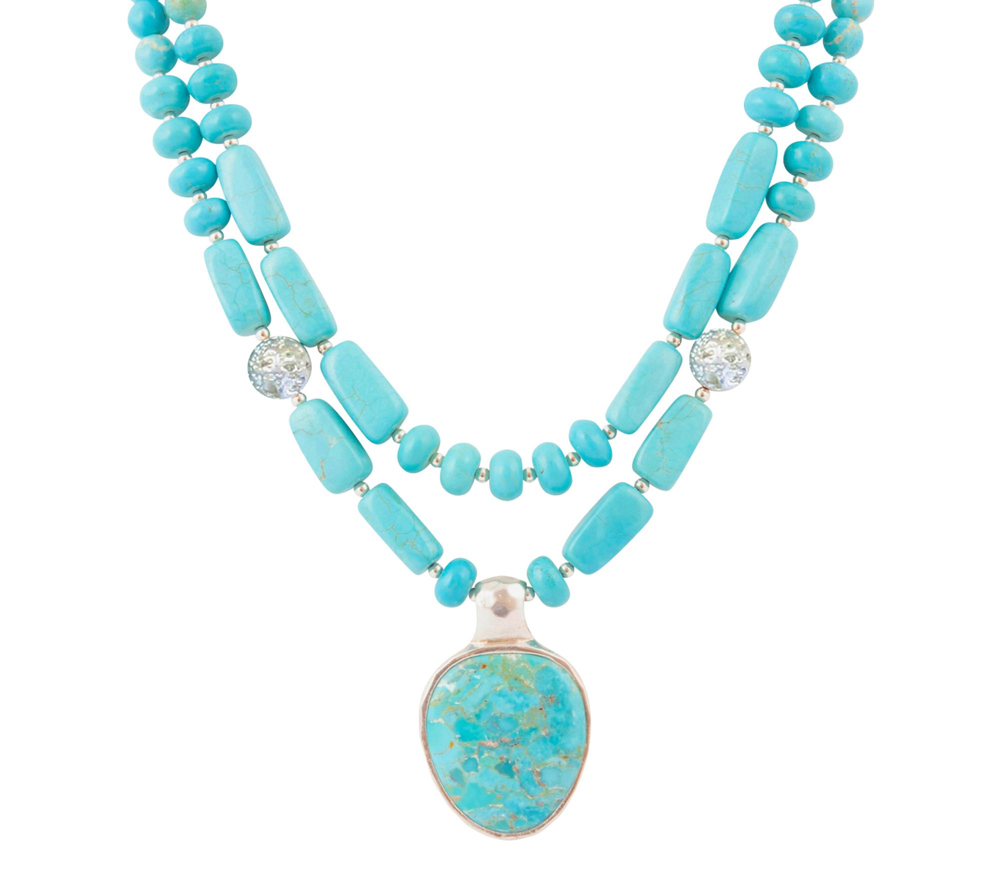 Barse Artisan Crafted Statement Turquoise Necklace