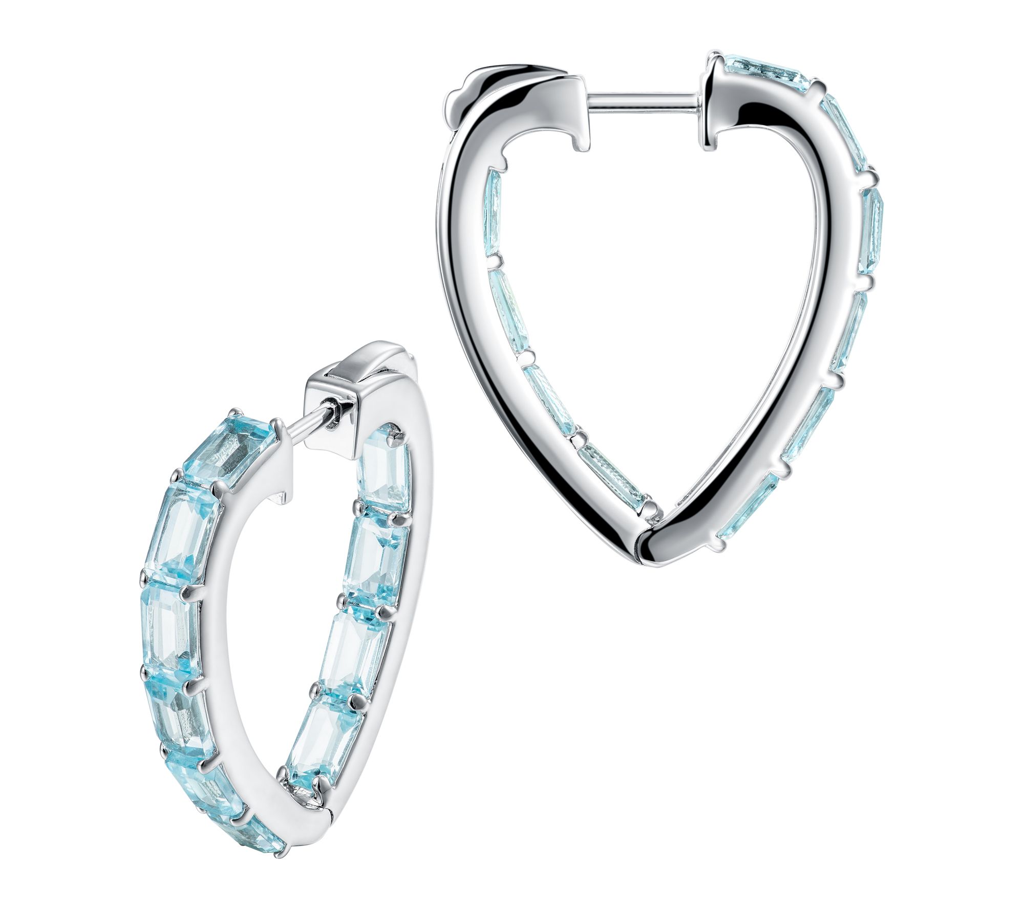 Jen by Jennifer Miller Heart Gemstone Hoop Earrings, Sterling