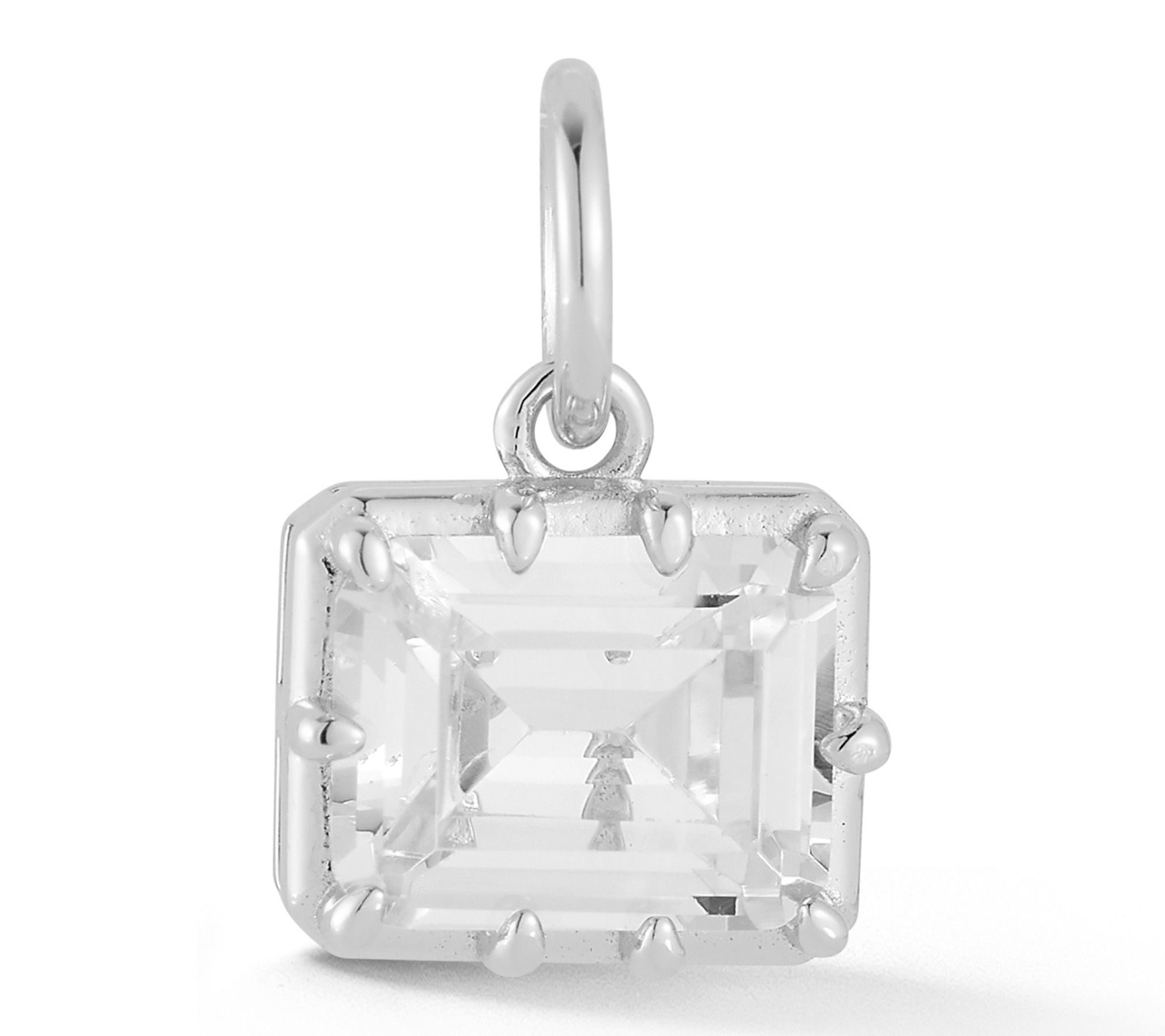 Sterlina Silver Dainty Emerald -Cut Pendant, Sterling