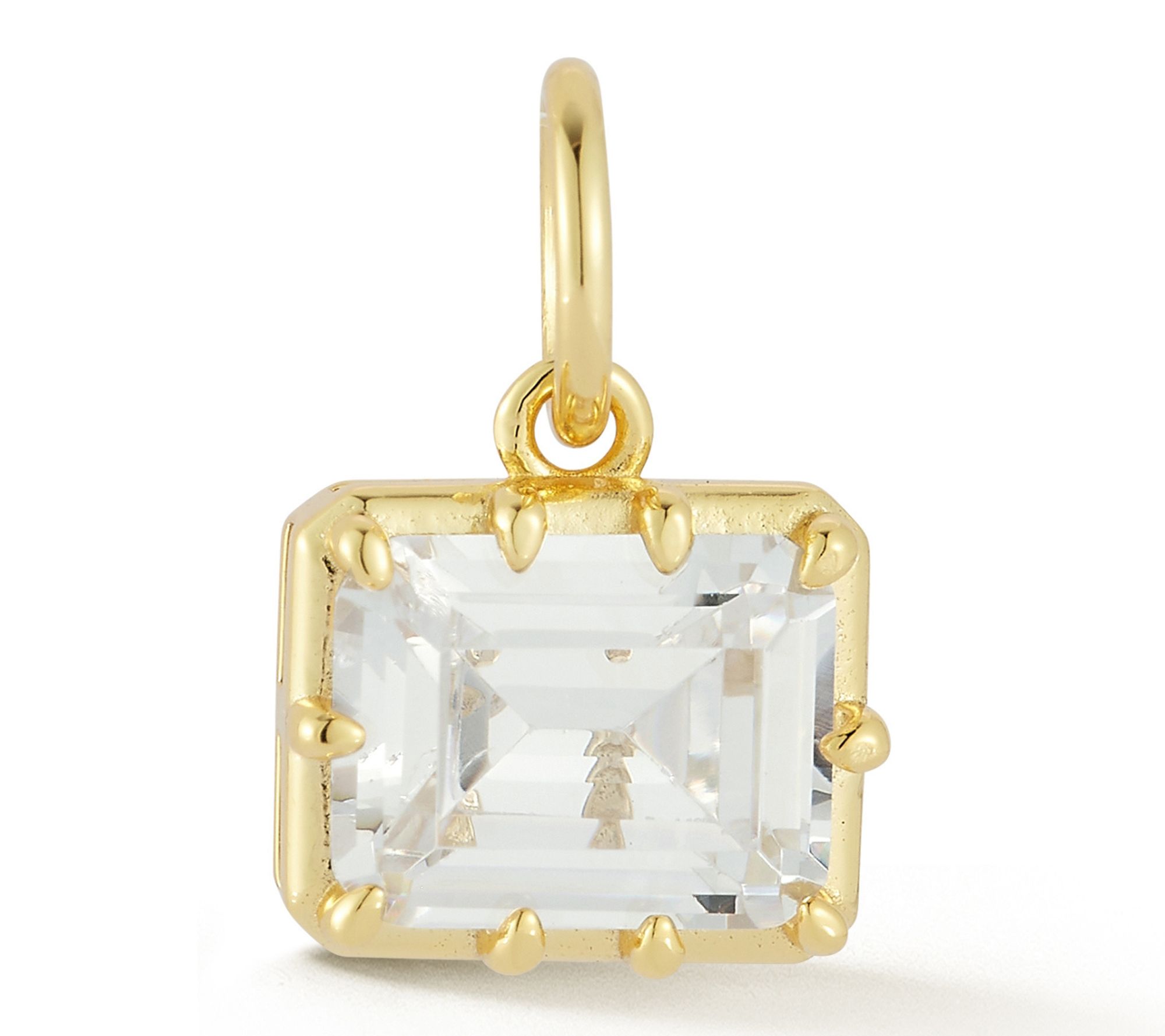 Sterlina Silver Dainty Emerald -Cut Pendant, Sterling